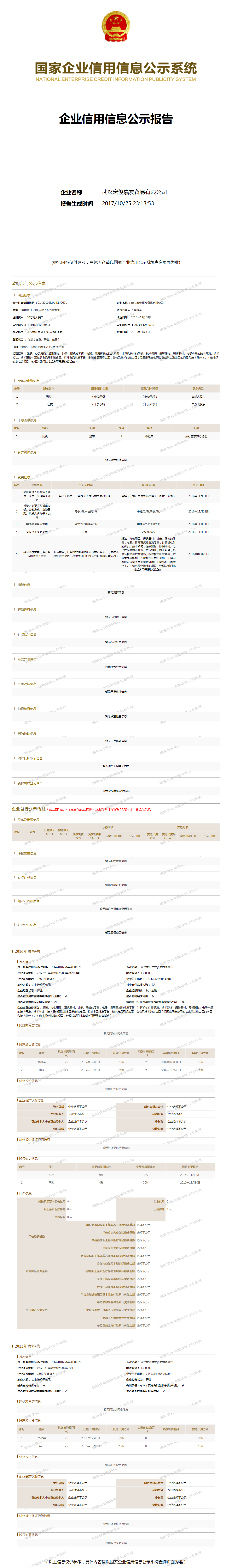 武汉宏俊嘉友贸易有限公司 工商官网信息快照