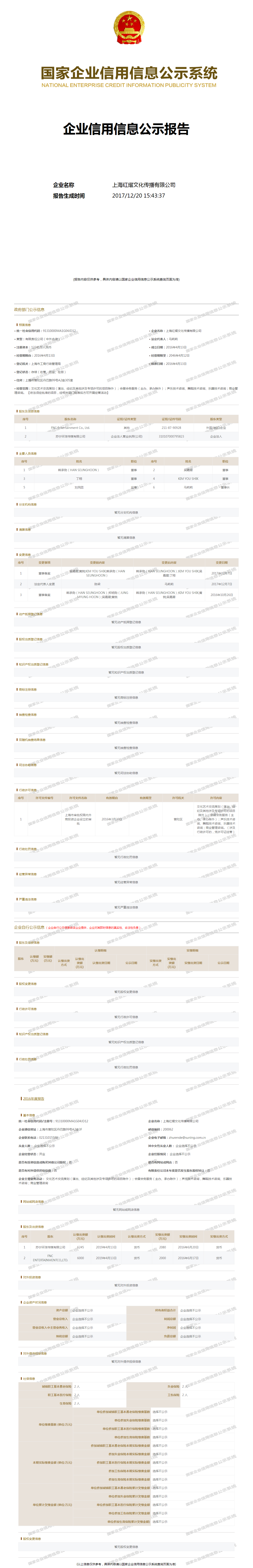 上海红熠文化传播有限公司 工商官网信息快照