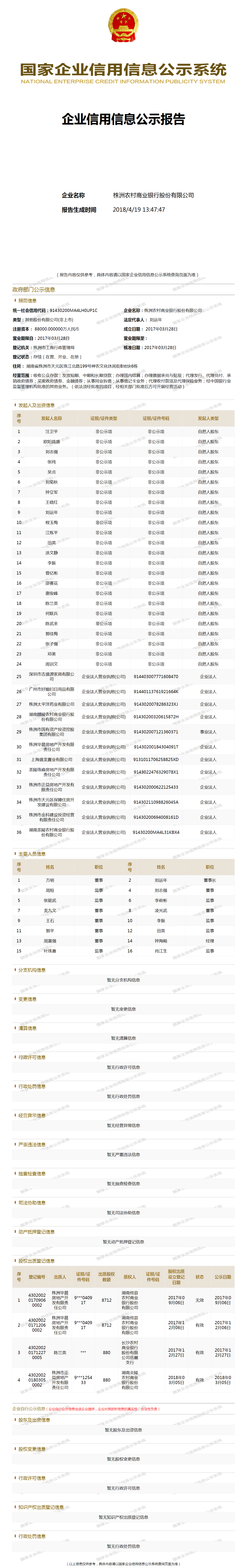 株洲农村商业银行股份有限公司
