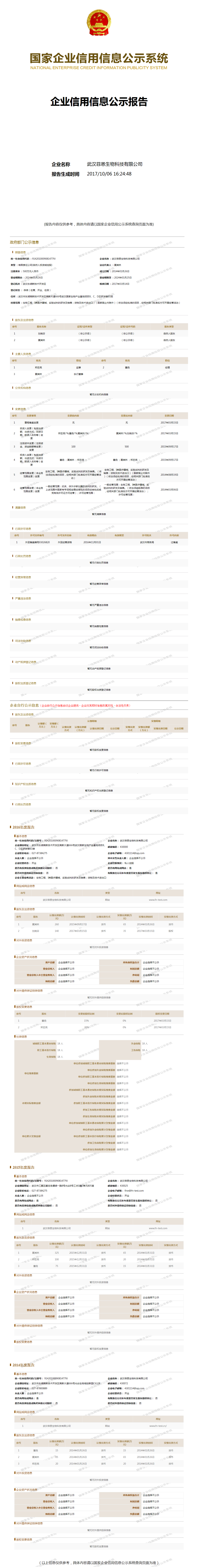 武汉菲恩生物科技有限公司 工商官网信息快照