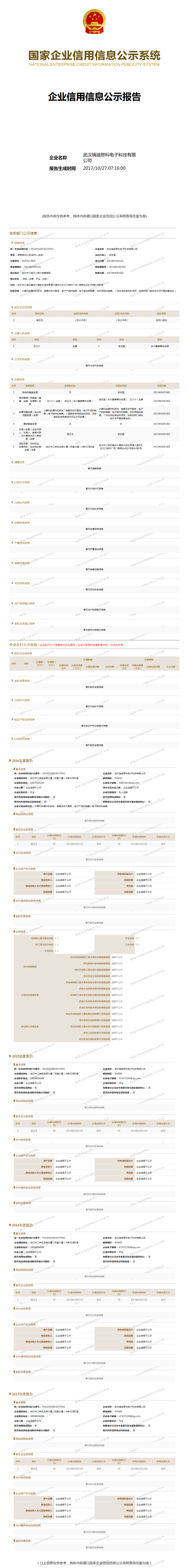 武汉瑞迪思科电子科技有限公司 工商官网信息快照