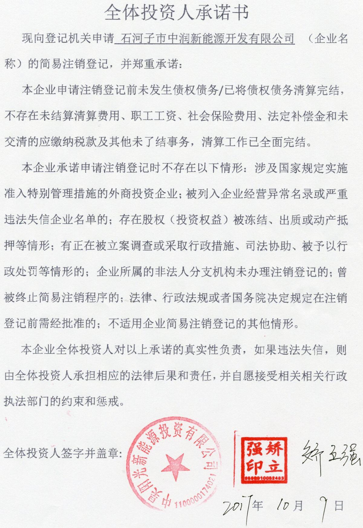 石河子市中润新能源开发有限公司